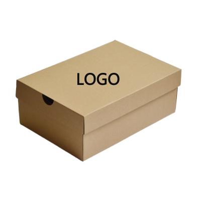China Handmade Custom Sneakers Box Wholesale Foldable Shoes Paper Packaging Printing Logo Corrugated Cardboard 3 Layer Kraft Flip Boxes for sale