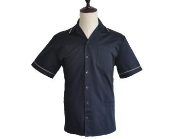 China White / Black Restaurant Work Wear , Mens Chef Jacket With Two Patch Bottom Pockets for sale