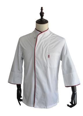 China Concealed Press Buttons Chef White Jacket Anti Pilling Windbreak For Restaurant for sale