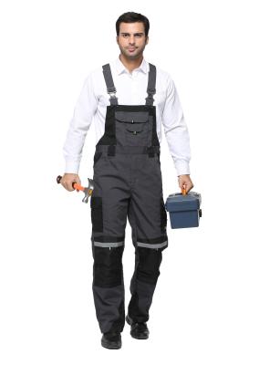 China Comfortable Winter Bib Pants , Tear Resistant Bib And Brace Overalls With Reflective Tape for sale