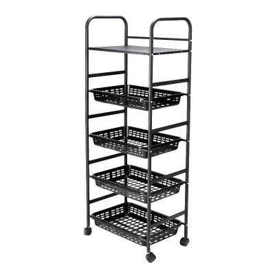 China Traditional Adjustable 5-Tier Shelving Unit Storage Rack, Kitchen Laundry Bathroom Cabinet Organizer for sale