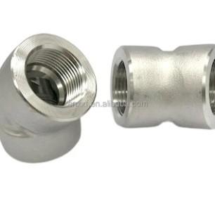 China NXF UNS S31008 ASTM A403 310S/0Cr25Ni20/1.4845 DN6-100 Class3000-9000 310S Stainless Steel Threaded 45° Elbow for sale