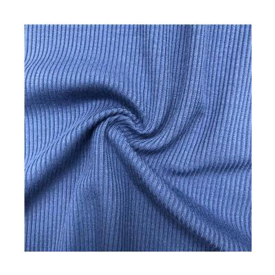 China Superior Quality Sheer Vertical Ribbed Cotton Knitted Fabric Stretch Clothing Fabric for sale
