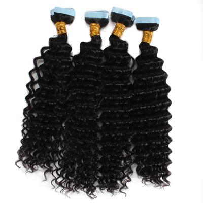 China All Textures Original Russian Hair Extensions Invisible Curly Curly Tape In Human Hair Extensions for sale