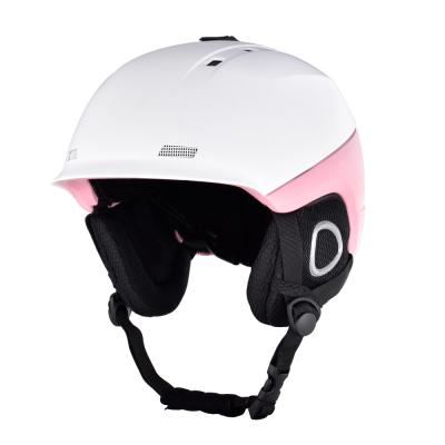 China EPS materials full face ski helmet, white and pink ski helmet with goggles for sale