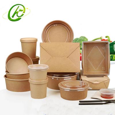 China 16oz 18oz 22oz 24oz 26oz Disposable Lunch Food Container Salad Soup Noodle Rice Wrapping Paper Takeout Bowl for sale