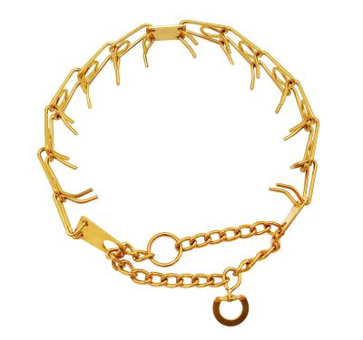 China China High Quality Dog Training Fork Chain Collar Personalized Adjustable Pet Obstruction Collar With Comfort Rubber Tips for sale