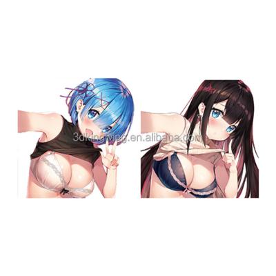 China Lenticular Die Cut 3D Sticker Anime Decorative Sticker 3D Sticker Anime Designs For Car Sticker Window for sale