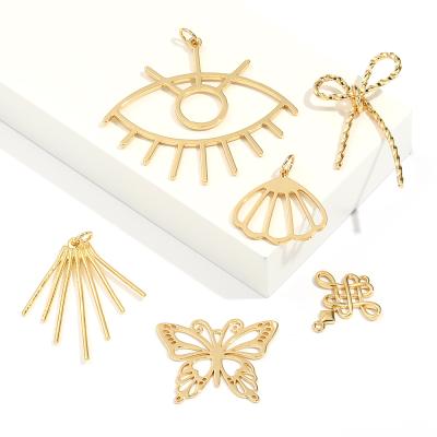 China TRENDY Simple Design 18k Gold Plated Butterfly Knot Sea Sea Shell Pendant Charm Necklace Women Chinese Jewelry Accessories for sale