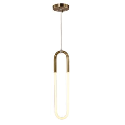 China Modern simple and post-modern simple long head minimalist wrought iron pendant lamp bedroom shop restaurant light for sale