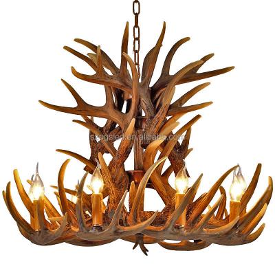 China Iron Antler Chandelier Light Antique Decorative Pendant Deer Antler Modern Chandelier For Christmas Hotel Lobby for sale