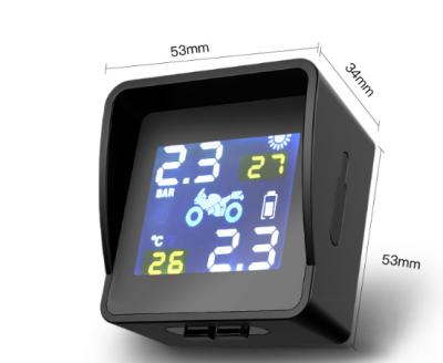 China External USB TPMS Solar Motor Sensors Motorcycle Tire Pressure Temperature Monitoring 19.5*16.5MM Charging Alarm System for sale