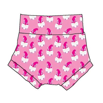 China Anti-pilling 2022 Spring Summer Boutique Easter Bunny Ears Children High Waist Bummies Gnomes Milk Silk Shorts for sale
