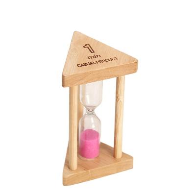 China Children's Decoration Sand Clock Home Wooden Glass Sand Timer 2 Hourglass Shower Timer Promotion Gifts Minimum Game Timer for sale