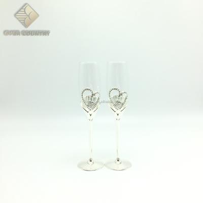 China Wine or Wedding Manufacturer Professional Wedding Champagne Flute Crystal Decorative Wine Glass for sale