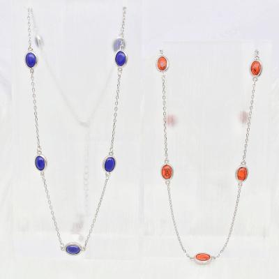 China CLASSIC Turquoise Inlay Jewelry Fashion Factory China Synthetic Stone Necklace for sale