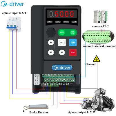 China Motor power â ¤ 2.2KW M-Driver VFD 2hp 3hp 1.5kw 2.2kw 220V AC Motor Drive Single Phase Variable Speed Drive for sale
