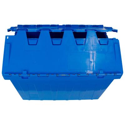 China Solid Box Customized Professional Blue Attached Plastic Movable Lid Container Box for sale