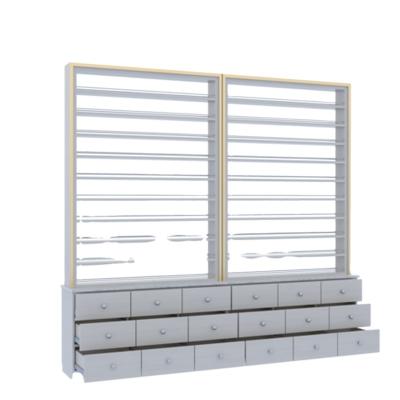 China Modern Luxury Showcase counter bar cabinet sample cosmetic wall acrylic polish racks hair-salon-display-shelf nail color chart display for sale