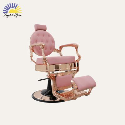 China Modern Luxury LightSpa Beauty barbershop antique salon equipment furniture hair saloon chairs metal barber chair for sale