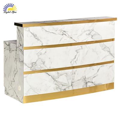 China Modern Luxury LightSpa Special Hot Selling Cheap Modern Hotel Reception desks commercial furniture Office Furniture Front counter table for sale