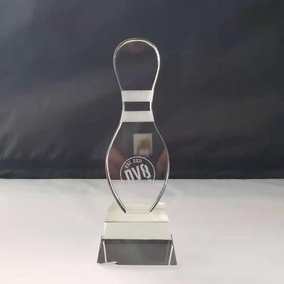 China Bowling Pin Crystal Trophy for sale