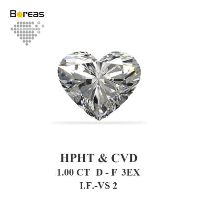 China Jewelry Decorations Rings Earring Necklace IGI Certificate Heart Cut DEFG Color VVS HPHT Lab Grown Diamond 2 Carat For Rings for sale