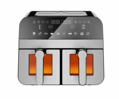 China Digital Touch Screen 9L 2 In 1 Dual Air fryer with Visible Window 10L 2 In 1 Dual Air fryer with Visible Window for sale