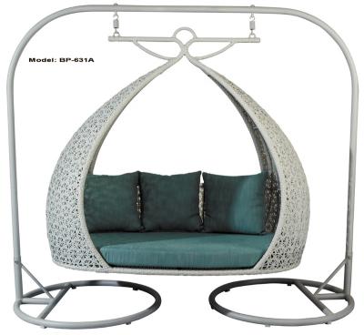 China Modern Garden Aluminum Peacock Double Peacock Modern Swing Swing Sofa Outdoor Furniture Foshan Factory for sale