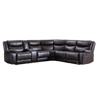 China Modern Corner Massage Salon 6 Seats Couch Set Sectional Air Furniture Leather Recliner Sofa Set With Cup Holder for sale