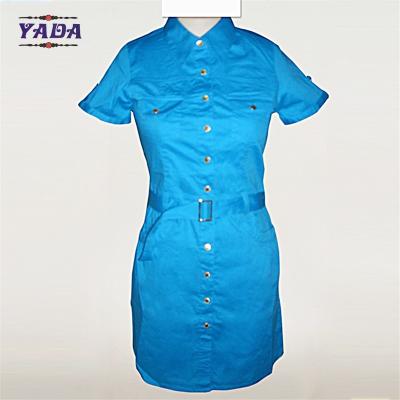 China Nuevo diseño de fotos de oficina vestido azul recto moda ropa de mujer mayorista vestidos para damas en venta