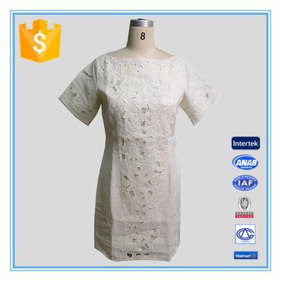 China New arrival european hollow out t- shirt fashionable dress plus size clothing for fat women for sale