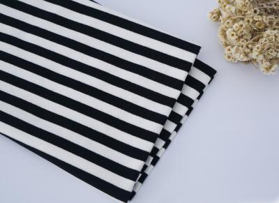 China Anti-Wrinkle And Comfortable Skin-Friendly Striped Knit Fabric For Leisure Wear for sale