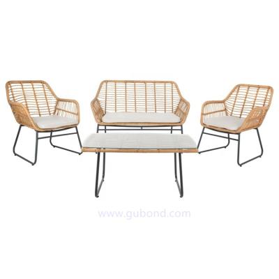 China Modern outdoor garden furniture metal PE rattan beach chair with cushions for sale for sale