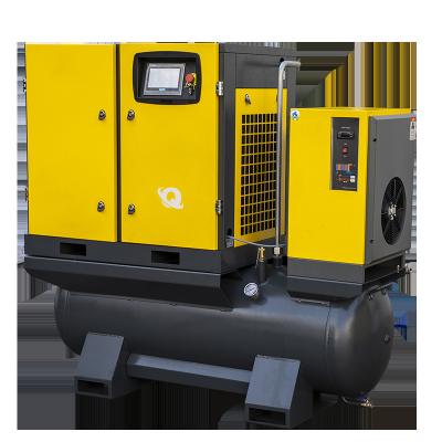 China Energy Saving Laser Cut Screw Air Compressor Fixed Speed Integrated Air Compressor With Tank for sale