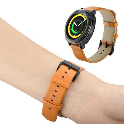 China New Samsung S4 Watch Speed Sport Durable Smart Watch Strap Genuine Cowhide Leather Watch Strap Luxury Fashion for sale
