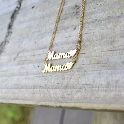 China Wholesale CLASSIC Mom Heart Necklaces Stainless Steel Necklace Women Letters Shape Jewelry Necklaces Mother's Day Gifts for sale