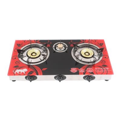 China Household tampered glass cooktop protector hot sale stove products broiled powerful lpg gas burner 3 industrial large plate cast iron rings for sale