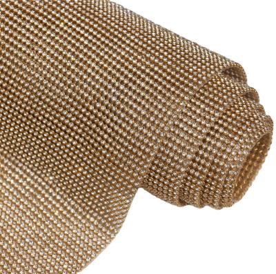 China Flatback High Quality Wholesale 3mm Gold Bottom Aluminum Mesh Rhinestone Drill Hot Fix Melt Mesh Drill Accessories for sale