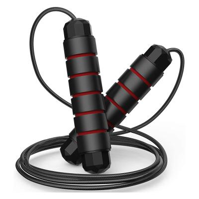 China Durable Red Tangle Free Fast Adjustable Steel Cable Wireless Fitness Workout Foam Handles Speed Jump Rope for sale