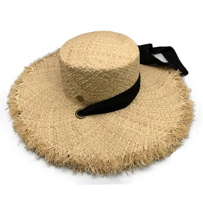 China Wholesale Natural Striped Wheat Straw Straw Hat Panama Hat for sale