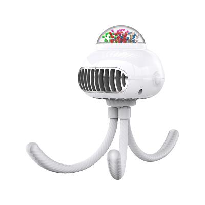 China USB Rechargeable Battery Powered Mini Stroller Portable Fan 2022 Fan 2022 Desktop Table Desk Crib Car Baby Bed Jellyfish 3 Speed Upright/Handheld/Mini/Portable for sale