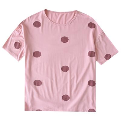 China Promotion New Polka Dot Ladies Short Sleeve Casual Tops From Anti-wrinkle Manufacturer for sale