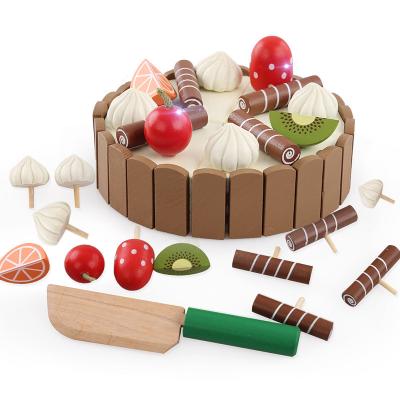 Chine Jouet de cuisine en bois massif pour enfants Faire semblant de couper du gâteau Jouer à la nourriture Les enfants Cuisiner des fruits à vendre