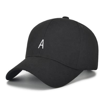 China COMMON Adjustable Cotton Letter A Sports Unisex Embroidered Simple Baseball Caps for sale