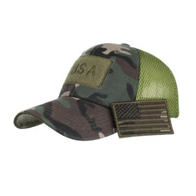 China Fashion JOINT New Arrival Men Camouflage Mesh Outdoor Breathable Baseball Cap With Logo for sale