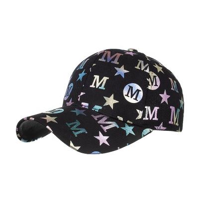 China JOINT Summer Popular Outdoor Soft Hats Sequins New Arrival Black Baseball Cap for sale