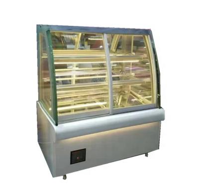 China Commercial Single-temperature Pastry Cabinet Showcase Vertical Fridge Cake Display Cooler in pure white color for sale