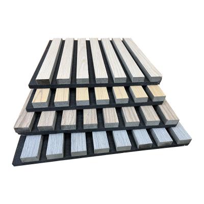 China Modern slat panel wall Acoustic Wood Panel decorative wood slat wall panels akupanel for sale