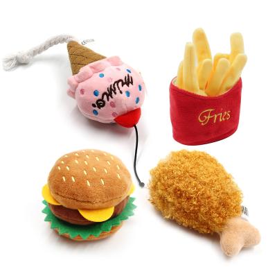 China Sustainable New Year's Dog's Toys Snack Burger Ice Cream for sale